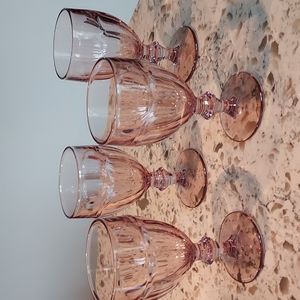 LIBBY Duratuff pink glasses, 12oz, set of 4, EUC